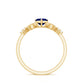 Natural 0.6 Carat Blue Sapphire Heart Promise Ring with Diamond