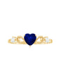 Natural 0.6 Carat Blue Sapphire Heart Promise Ring with Diamond