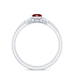Certified Marquise Ruby Solitaire Wedding Ring Set with Diamond