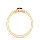 Certified Marquise Ruby Solitaire Wedding Ring Set with Diamond
