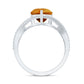 Natural 2 Carat Citrine Heart Engagement Ring with Diamond Crossover Shank