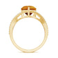 Natural 2 Carat Citrine Heart Engagement Ring with Diamond Crossover Shank
