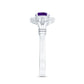 0.45 Carat Amethyst and Diamond Halo Engagement Ring in Split Shank