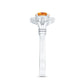 Genuine Citrine Diamond Flower Engagement Ring with Split Shank