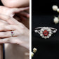 Real Pink Tourmaline and Diamond Engagement Ring in Split Shank