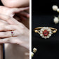 Real Pink Tourmaline and Diamond Engagement Ring in Split Shank