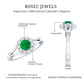 Emerald Nature Inspired Engagement Ring with Diamond Halo