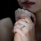 Anillo de compromiso art déco de moissanita certificada para mujer