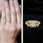 Anillo de compromiso art déco de moissanita certificada para mujer