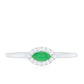 Marquise Emerald East West Promise Ring with Diamond Halo