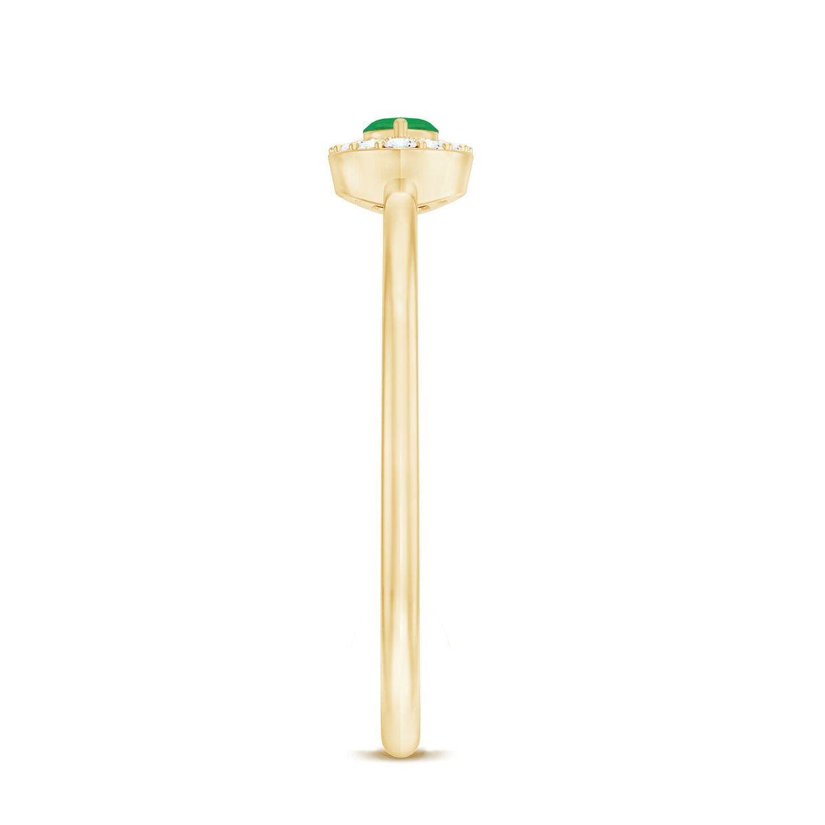 Marquise Emerald East West Promise Ring with Diamond Halo