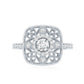 Moissanite Statement Engagement Ring with Milgrain Detailing