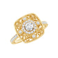 Moissanite Statement Engagement Ring with Milgrain Detailing