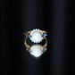 8MM Freshwater Cultured Pearl Designer Engagement Ring with Blue Topaz
