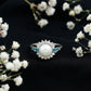 8MM Freshwater Cultured Pearl Designer Engagement Ring with Blue Topaz