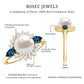 8MM Freshwater Cultured Pearl Designer Engagement Ring with Blue Topaz