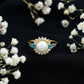 8MM Freshwater Cultured Pearl Designer Engagement Ring with Blue Topaz