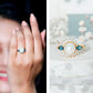 8MM Freshwater Cultured Pearl Designer Engagement Ring with Blue Topaz
