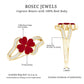 Real Ruby Flower Engagement Ring with Diamond Split Shank