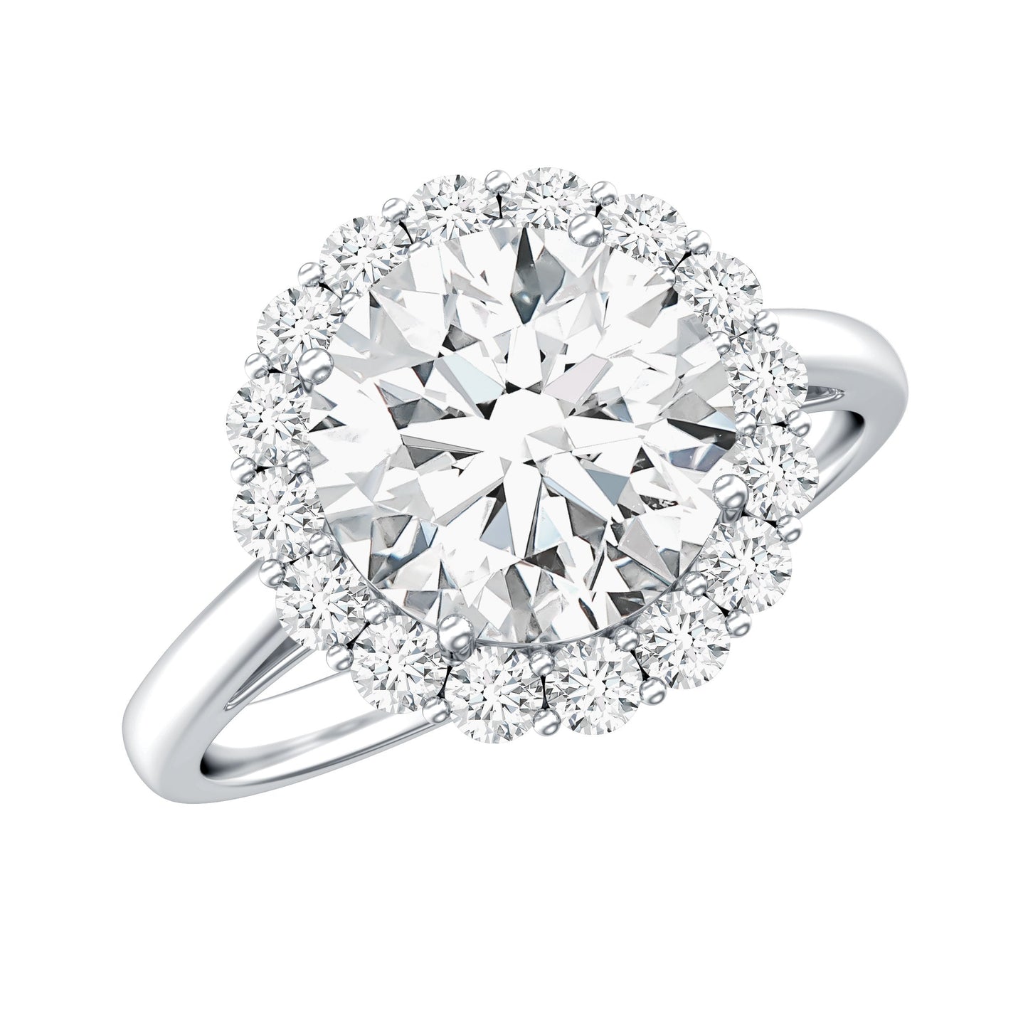 Anillo de compromiso grande clásico con moissanita de talla redonda