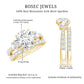 Certified 2 Carat Round Moissanite Bridal Ring Set For Wedding