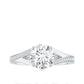 Round Moissanite Solitaire Engagement Ring with Split Shank