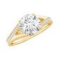 Round Moissanite Solitaire Engagement Ring with Split Shank