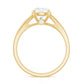 Round Moissanite Solitaire Engagement Ring with Split Shank