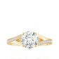 Round Moissanite Solitaire Engagement Ring with Split Shank