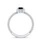 Solitaire 0.45 Carat Black Onyx Engagement Ring with Twisted Rope Design