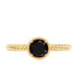 Solitaire 0.45 Carat Black Onyx Engagement Ring with Twisted Rope Design