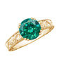 Lab Emerald Solitaire Vintage Engagement Ring