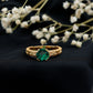 Lab Emerald Solitaire Vintage Engagement Ring
