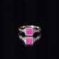 Natural 0.8 Carat Princess Cut Ruby Promise Ring with Celtic Knot