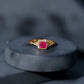 Natural 0.8 Carat Princess Cut Ruby Promise Ring with Celtic Knot