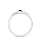 Certified Lab Grown Black and White Diamond Promise Ring with Bypass Shank