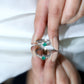 Real Emerald and Diamond Promise Ring with Bypass Shank