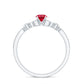 Lab-Lab Grown Ruby and Diamond Minimal Promise Ring