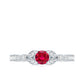 Lab-Lab Grown Ruby and Diamond Minimal Promise Ring