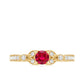 Lab-Lab Grown Ruby and Diamond Minimal Promise Ring