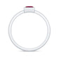 Natural 0.8 Carat Ruby Princess Cut Engagement Ring with Diamond