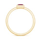 Natural 0.8 Carat Ruby Princess Cut Engagement Ring with Diamond