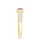 Natural 0.8 Carat Ruby Princess Cut Engagement Ring with Diamond