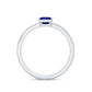 0.7 Carat Princess Cut Lab Created Blue Sapphire Engagement Ring with Diamond