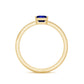 0.7 Carat Princess Cut Lab Created Blue Sapphire Engagement Ring with Diamond