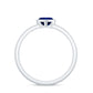 0.6 Carat Blue Sapphire Heart Solitaire Engagement Ring with Pave Diamond