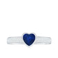 0.6 Carat Blue Sapphire Heart Solitaire Engagement Ring with Pave Diamond