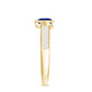 0.6 Carat Blue Sapphire Heart Solitaire Engagement Ring with Pave Diamond