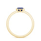 0.6 Carat Blue Sapphire Heart Solitaire Engagement Ring with Pave Diamond