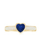 0.6 Carat Blue Sapphire Heart Solitaire Engagement Ring with Pave Diamond